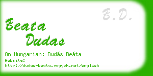 beata dudas business card