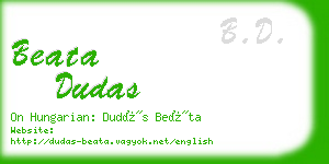 beata dudas business card